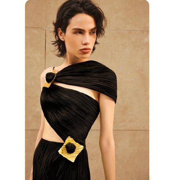 Cult Gaia Loah pleated cut-out dress Size S NEW - Picture 9 of 13